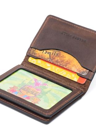 Візитниця з обкладинкою для id-паспорта з натуральної шкіри grande pelle 11292 коричнева4 фото