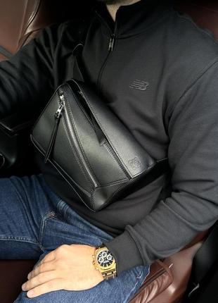Бананка loewe puzzle edge small bunbag black чорна