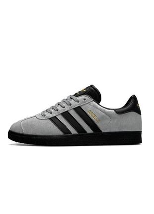 Мужские качественные кроссовки adidas gazelle gray black,легкие модные яркие качественные кроссовки ,спортивны2 фото