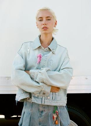 Джинсовка, оверсайз джинсова куртка zara