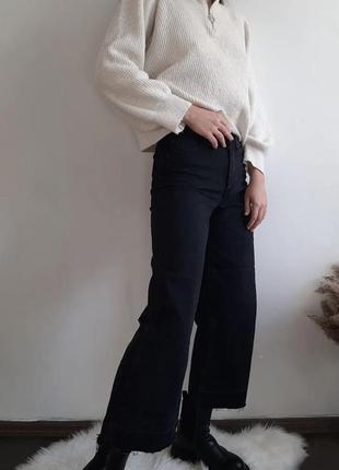 Коттоновые кюлоты брюки с необработанным низом pull & bear