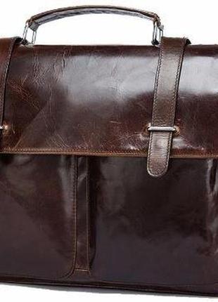 Коричневый портфель из гладкой кожи vintage 148663 фото