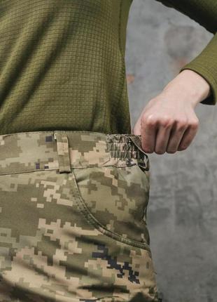 Жіночі тактичні теплі штани на флісі військові з кишенями conqueror піксель зелений9 фото