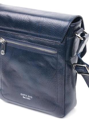 Практичная мужская сумка karya 20840, синяя, кожаная2 фото