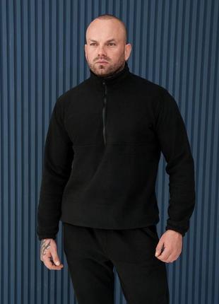 Чоловічий костюм велюровий теплий плюшевий спортивний комплект туреччина чорний5 фото