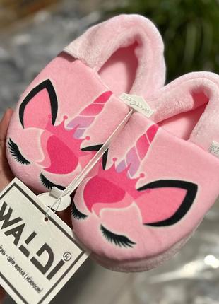 Меховые тапочки с единорогом, для девочки, waldi 24-33р