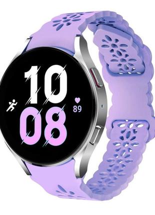 Силиконовый ремешок flower five для samsung galaxy watch 4 40mm / samsung galaxy watch 4 44mm фиолетовый
