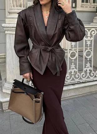 Куртка косуха натуральная кожа jil sander