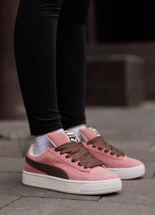 Кроссовки puma suede xl pink brown