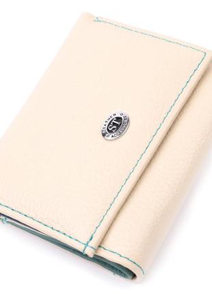 Стильный небольшой кошелек для модниц из натуральной кожи st leather 19506 белый
