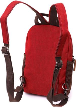 Компактний рюкзак з поліестру з великою кількістю кишень vintage 22144 бордовий2 фото