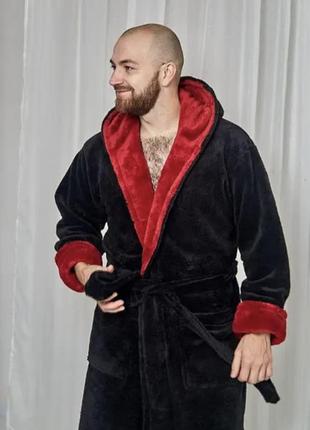 Халат мужской махровый с капюшоном р.l,xl,2xl,3xl
