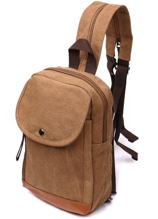 Практичний рюкзак для чоловіків із щільного текстилю vintage 22183 коричневий