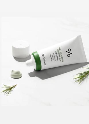 Солнцезащитный крем dr.ceuracle tea tree purifine green up sun spf 50+ pa++++