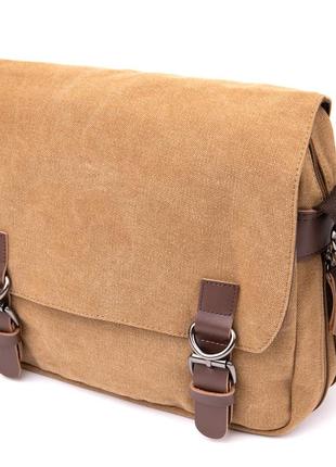 Песочная текстильная сумка почтальонка vintage 20607