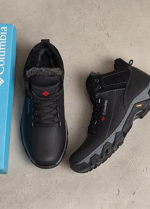 Мужские зимние кожаные кроссовки коломбия track control