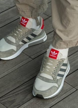 Adidas zx 500 rm grey four scarlet