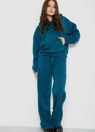 Спортивный костюм женский на флисе, цвет изумрудный, 241r2001-2