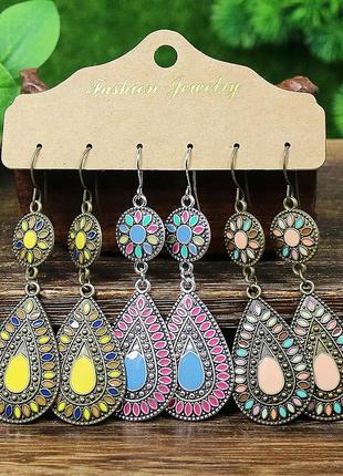 Женские серьги в стиле бохо (набор)
