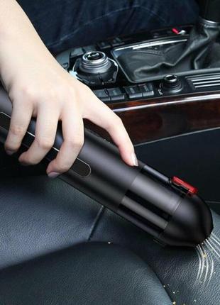 Автомобільний пилосос usams us-zb234 mini handheld vacuum cleaner geoz series suction 6000pa black2 фото