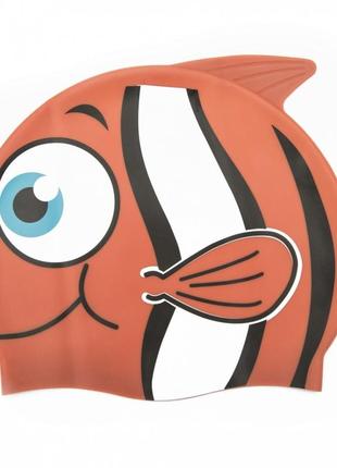 Шапочка для плавания 26025 в форме рыбки(orange)