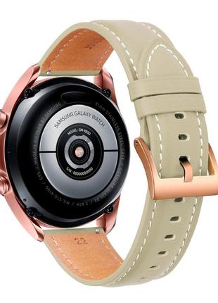 Кожаный ремешок premium для samsung galaxy watch5 pro 45mm айвори 20мм