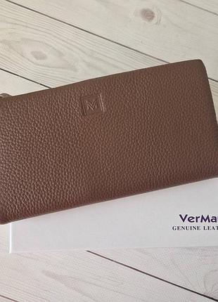 Женский кожаный кошелек vermari в цвете пудра
