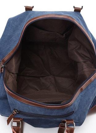 Дорожня сумка текстильна середня vintage 20084 синя5 фото