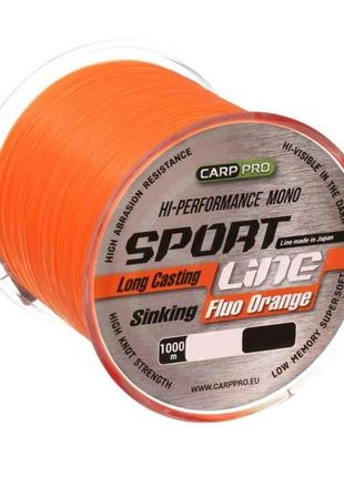 Леска carp pro sport line fluo orange 1000м 0.235мм1 фото