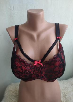 Сексуальный бюстгальтер черно-красный с кружевом pour moi