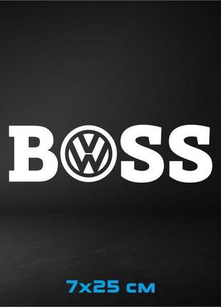 Вінілова наклейка на авто volkswagen boss 7х25 см