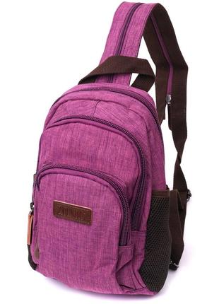 Модний рюкзак з поліестру з великою кількістю кишень vintage 22147 фіолетовий
