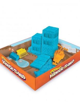 Пісок для дитячої творчості - kinetic sand construction zone (блакитний)3 фото