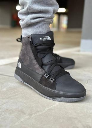 Зимові черевики the north face  колір чорний, камуфляж