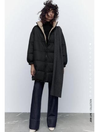 Двусторонний плащ zara новая коллекция,куртка zara,пуховик zara