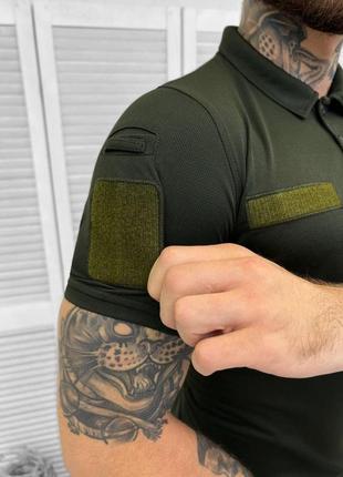 Тактическая футболка зсу поло для военнослужащих, футболка поло военная олива 4994 фото