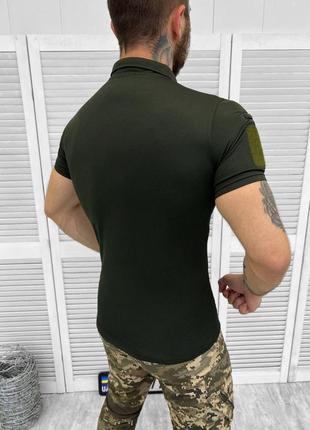 Тактическая футболка зсу поло для военнослужащих, футболка поло военная олива 4995 фото