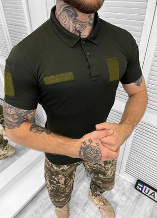 Тактическая футболка зсу поло для военнослужащих, футболка поло военная олива 4996 фото