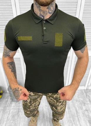 Тактическая футболка зсу поло для военнослужащих, футболка поло военная олива 4992 фото