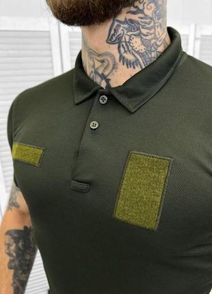 Тактическая футболка зсу поло для военнослужащих, футболка поло военная олива 4993 фото