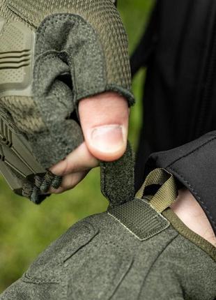 Тактические перчатки зсу защитные беспалые хаки, военные перчатки без пальцев штурмовые