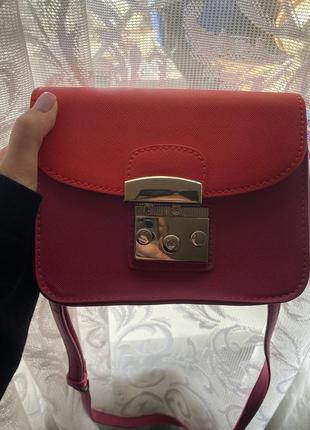 Сумка h&m малиново/ помаранчева 2