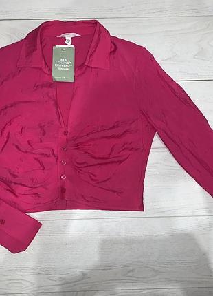 Блузка укорочена на пуговках нова h&m s