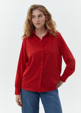 Блуза жіноча базова червона великого розміру modna kazka mkaz6659-1