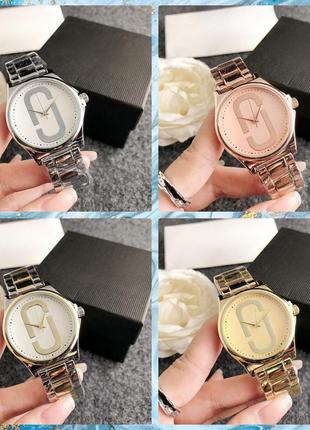 Жіночий наручний годинник металевий стиль marc jacobs срібло золото 1708