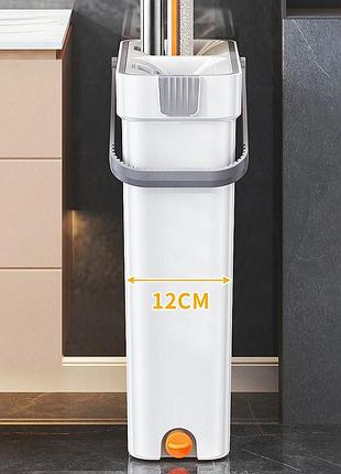 Швабра с отжимом и ведром, швабра-лентяйка с автоматическим отжимом, 2 сменные насадки...