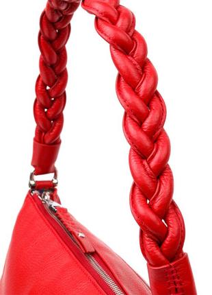 Привлекательная женская сумка karya 20863 кожаная, красная8 фото