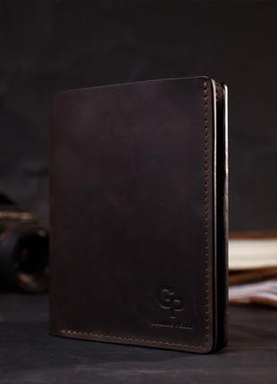 Качественное кожаное портмоне с держателем для apple airtag grande pelle 11624 коричневый6 фото