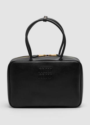 Сумка  💎 miu miu black leather beau top-handle bag  ki99587