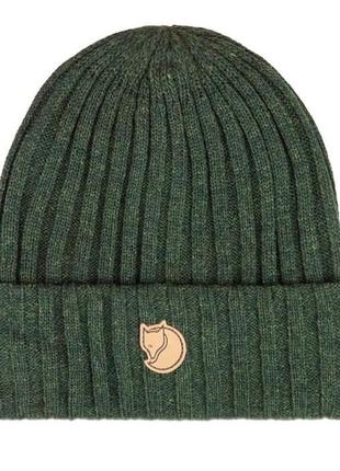 Шерстяна шапка fjallraven byron hat dark olive one size  unisex